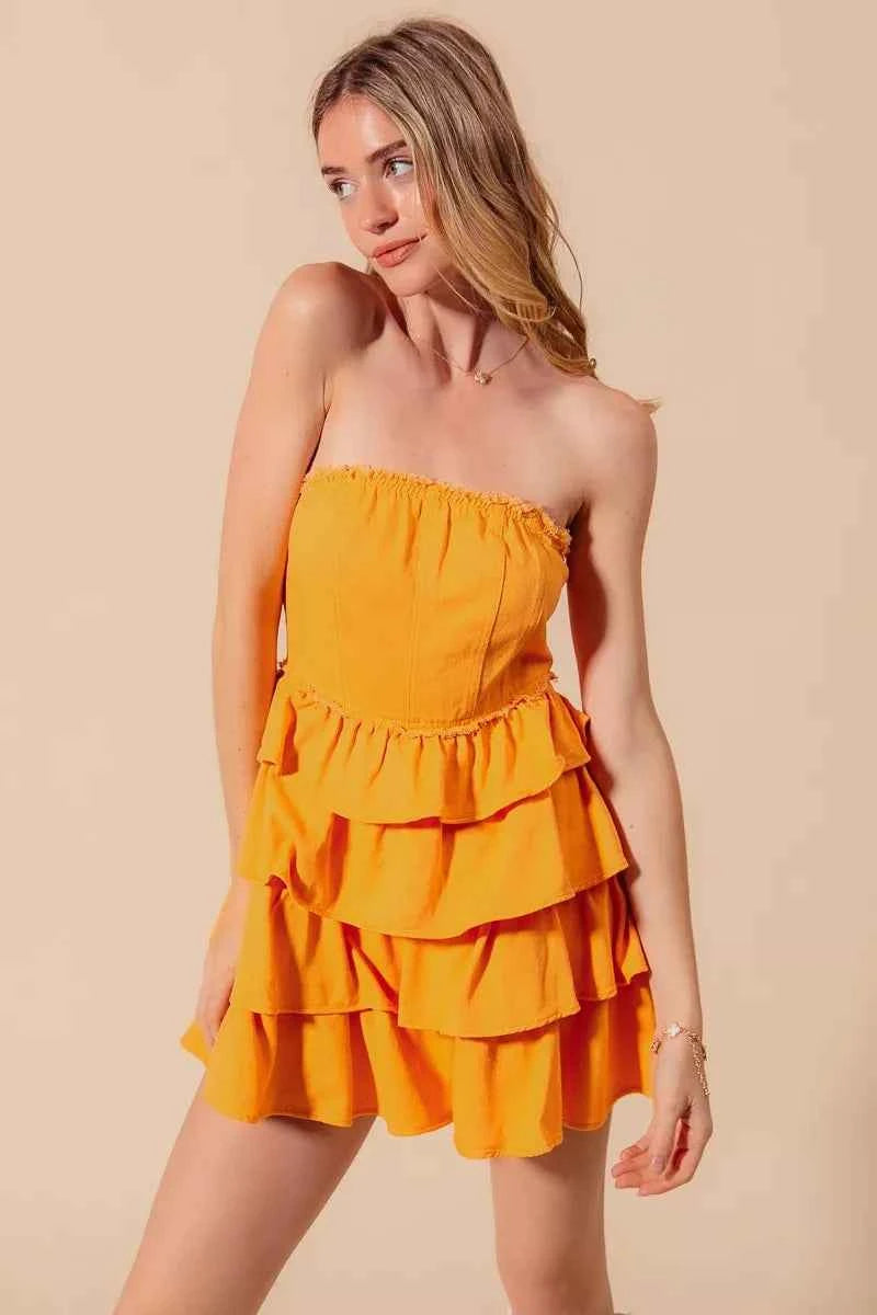 SO ME Strapless Ruffle Layered Game Day Cheer Up Dress 9e4d3fd1-d3c1-439c-9486-0926989cefa2-Max-Origin