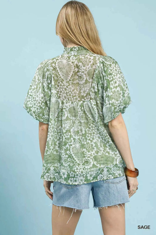 Abstract Print Ruffled Puff Sleeve Top 9e56fa04-7ce8-4fe7-8215-021fb96fb7e1-Max-Origin