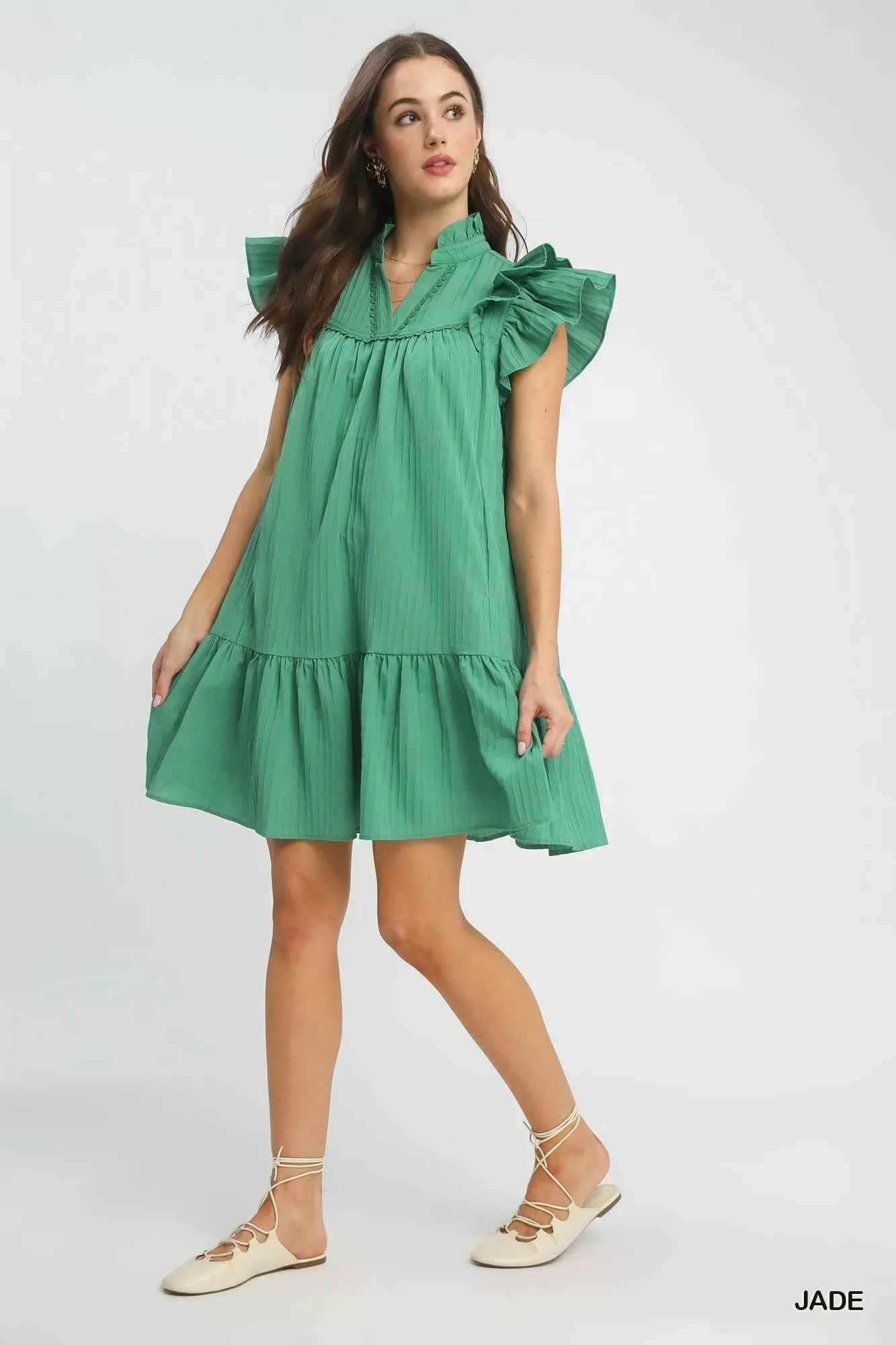Umgee Flutter Sleeve Tiered Dress 9e575b73-13d0-4dbb-9a86-97c80de6e3e5-Max-Origin