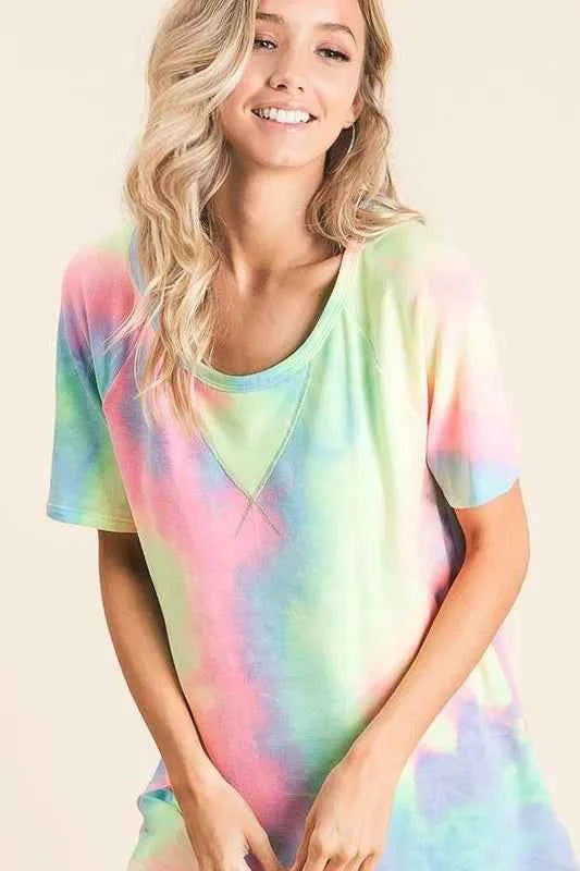 BiBi Tie Dye French Terry Print Top 9e658b670c48442c97ac47f2057ad82a-Max-Origin