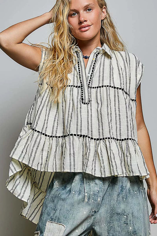 Striped Ruffle Collared Sleeveless Cotton Top 9e6967a6-b3a2-4287-917f-8546dfecb57a-Max-Origin