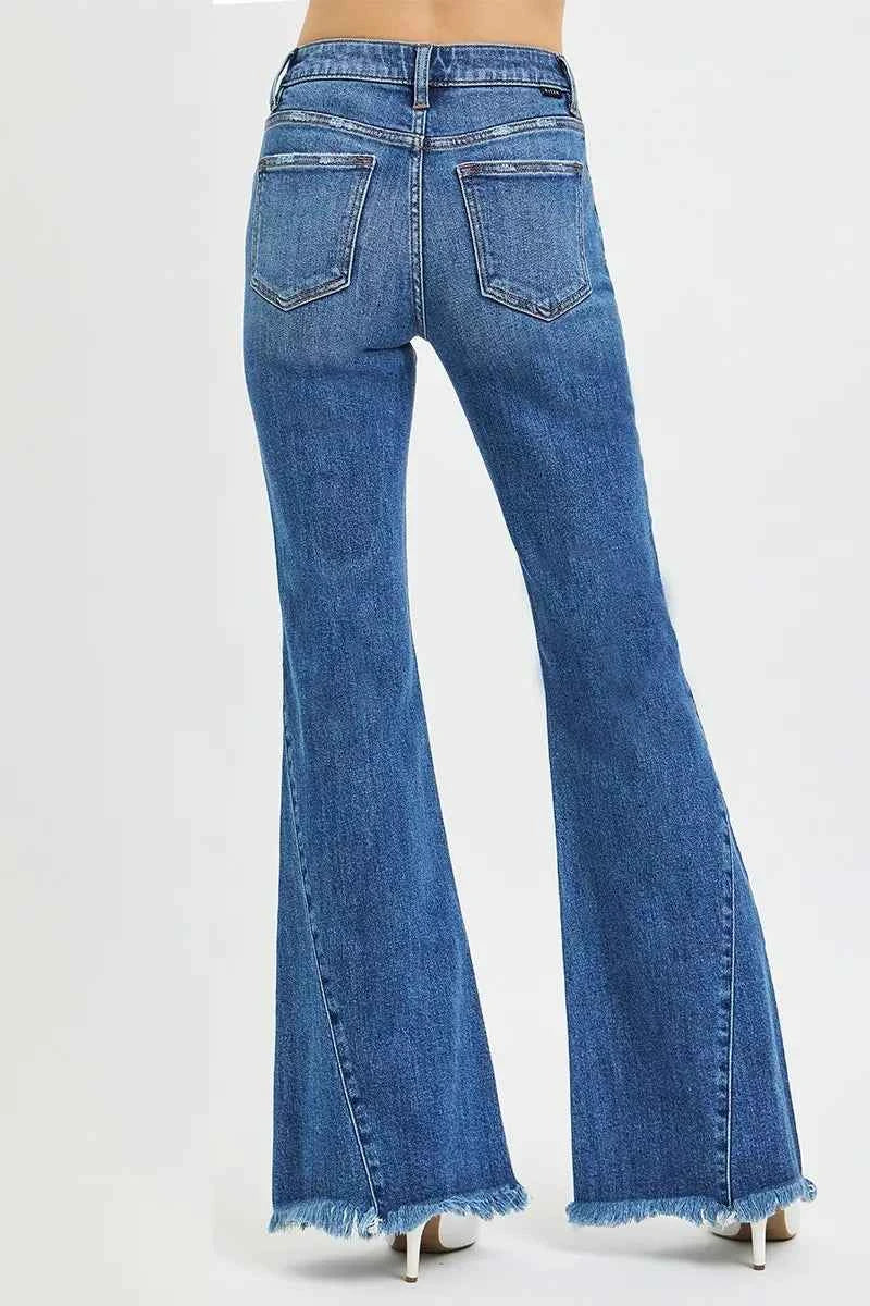 RISEN Mid Rise Flare Side Seam Detailing Jeans 9e7b6d50322144459e929c628fc70690-Max-Origin