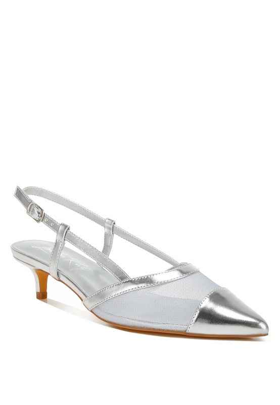 Temptress Mesh Slingback Sandals Silver 9e85b02d-8945-4610-8fa2-ba3205b78762