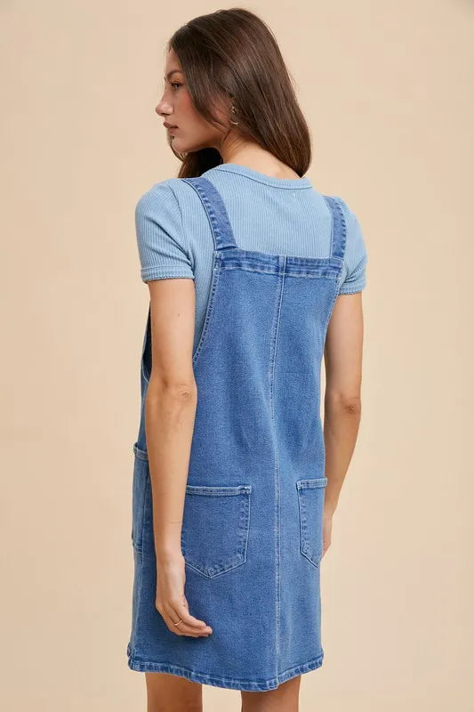 Annie Wear Wide Strap Denim Overall Dress with Pockets 9eaf206d-0246-4061-b02a-579539c5bef7-Max