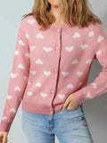 Heart Pattern Button Front Cardigan Dusty Pink 9eca2fc6042e4630ada4b17c4eb5b10d-Max-Origin