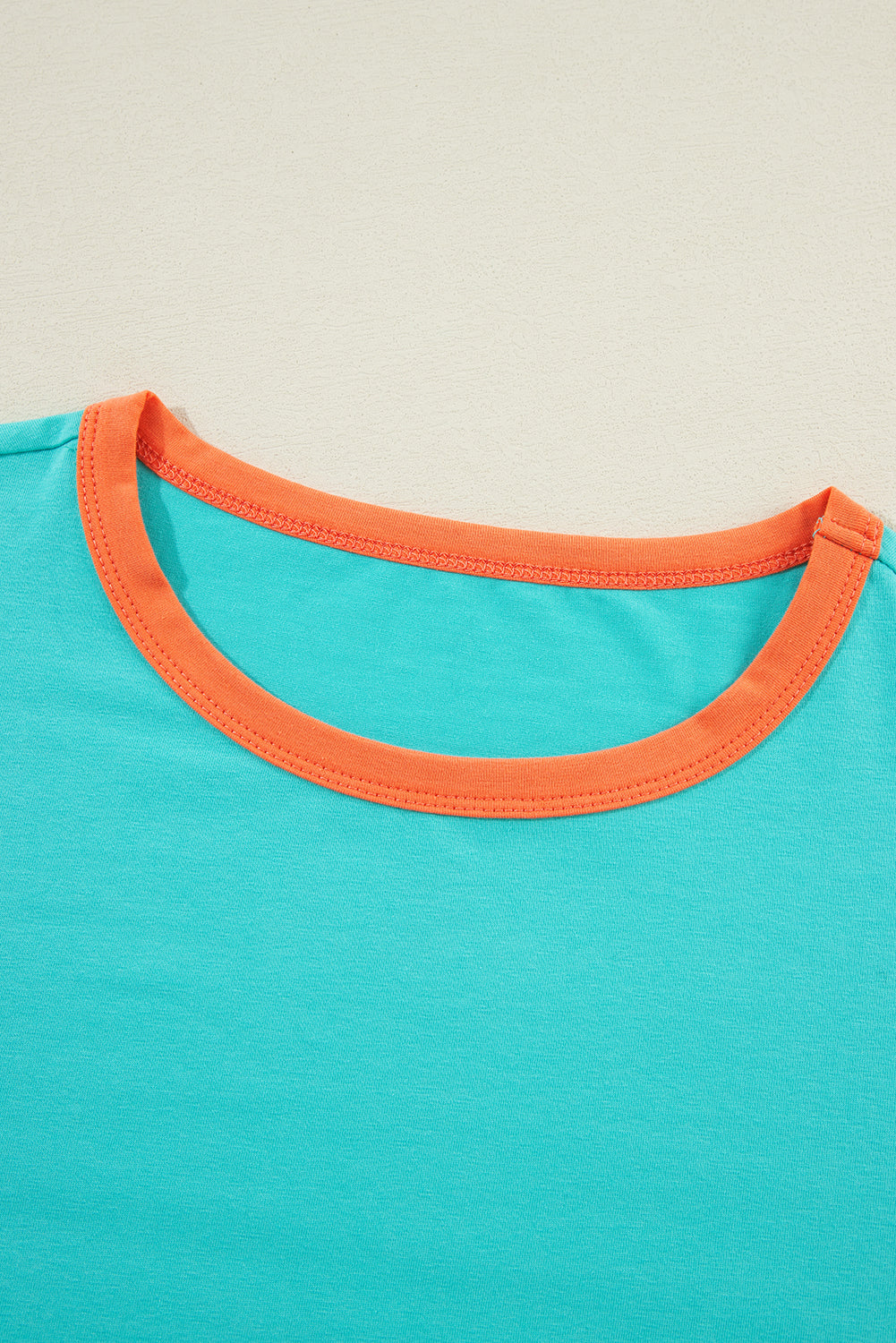 Green Color Block Sleeve Loose Fit Top 9edfd064efd2ed7b
