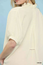 Umgee Textured Jacquard Short Sleeve Top 9eed04d7-1297-4c82-9bc0-a9d2434a2c30-Max-Origin