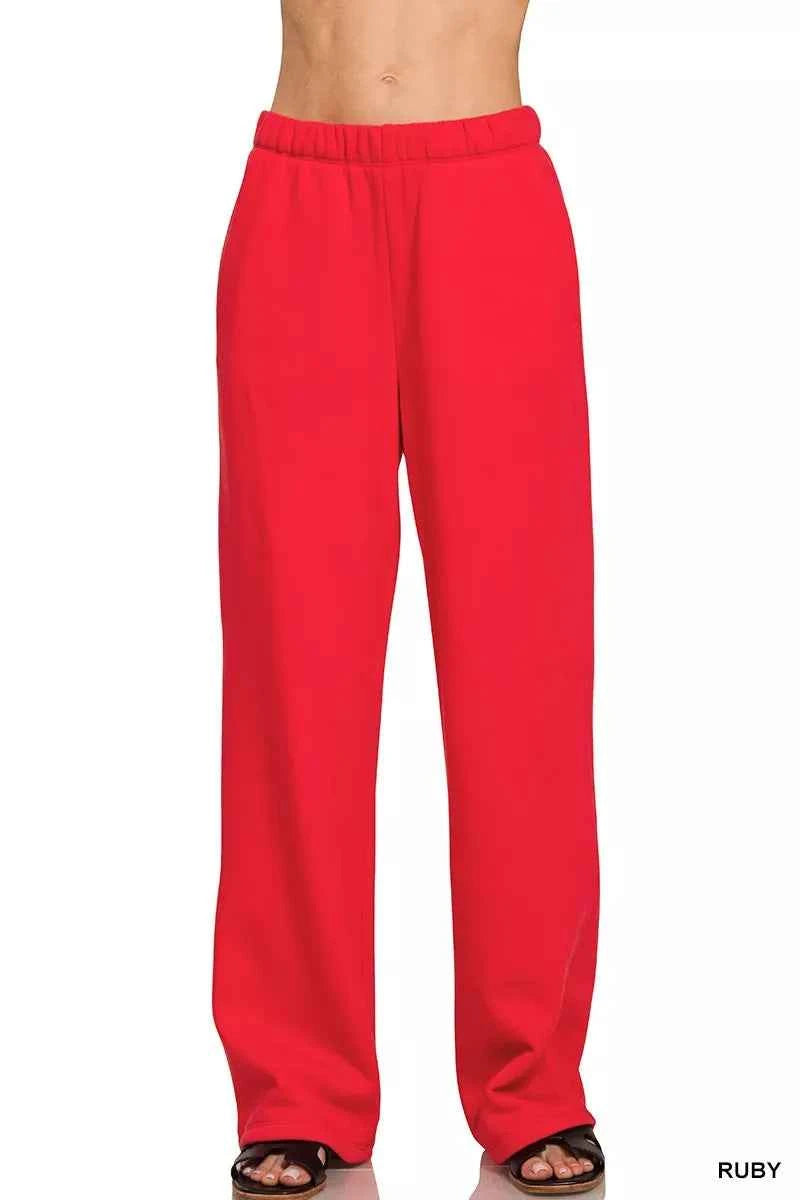 Zenana Fleece Sweatpant with Pockets RUBY 9ef598a4e78c4ed9b10aa1c821e20b3d-Max-Origin