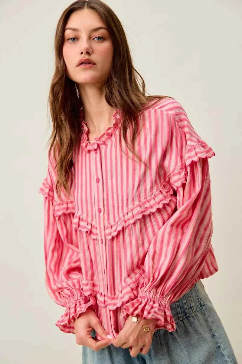 SO ME Variegated Stripe Reversible Flowy Boho Blouse 9f0ae045f0d84a779e83673d93d13778-Max-Origin