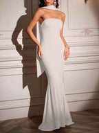 Tube Mermaid Maxi Dress with Scarf Detail 9f0e09fea4f34b01a018ae208721ed3a-Max-Origin