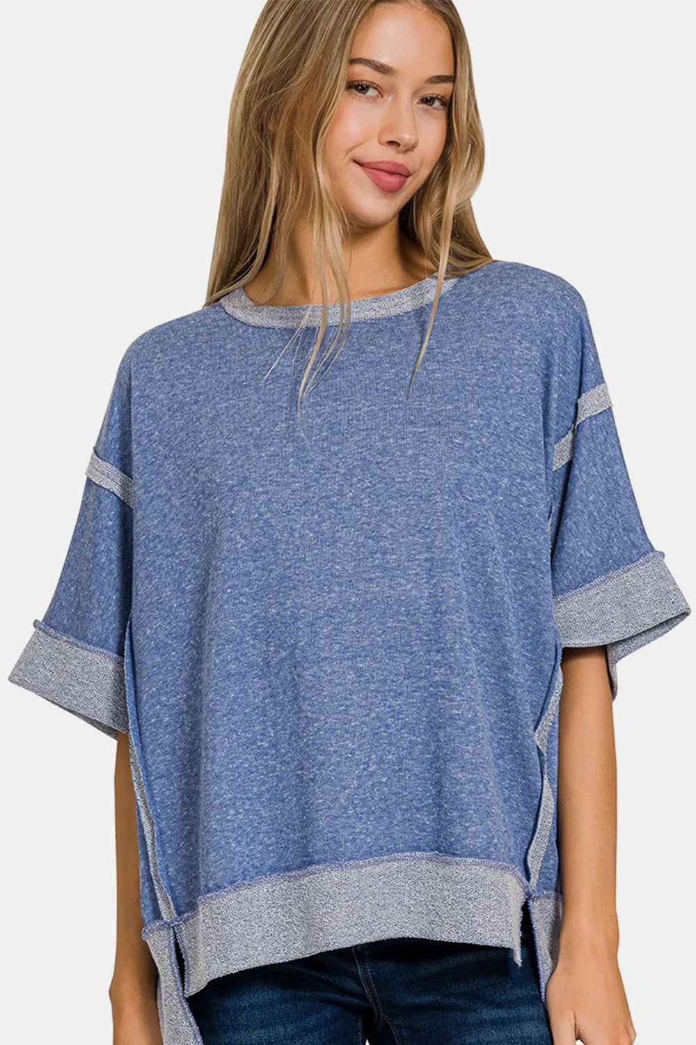 Zenana Contrast Trim Drop Shoulder T-Shirt 9f0e6a36-da33-458a-b4e3-00ab341793e4-Max