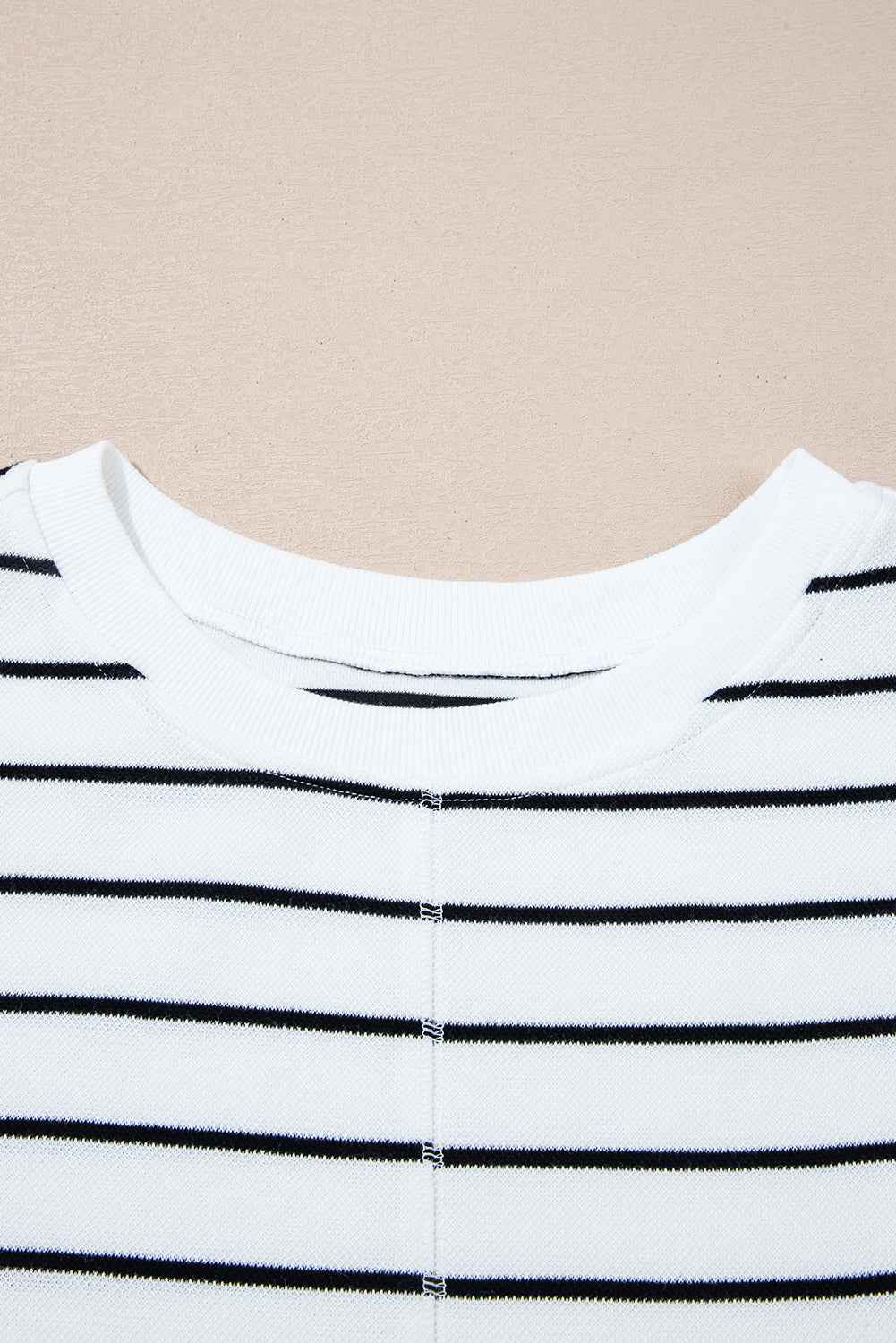 Sail Blue Casual Striped Tee and Wide Leg Pants Set 9f168a4a5a788337