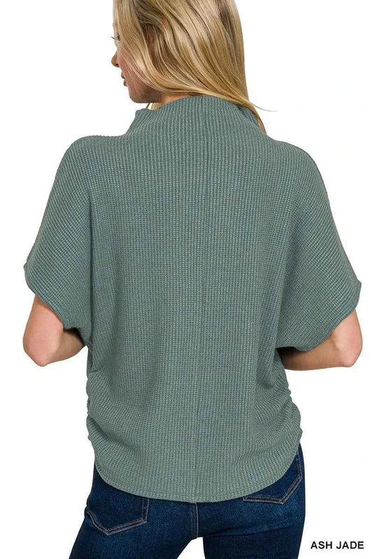 Mock Neck Top and Pants Sweater Set 9f1692b576f84f0b9c2c48ad62d4dbb2-Max-Origin