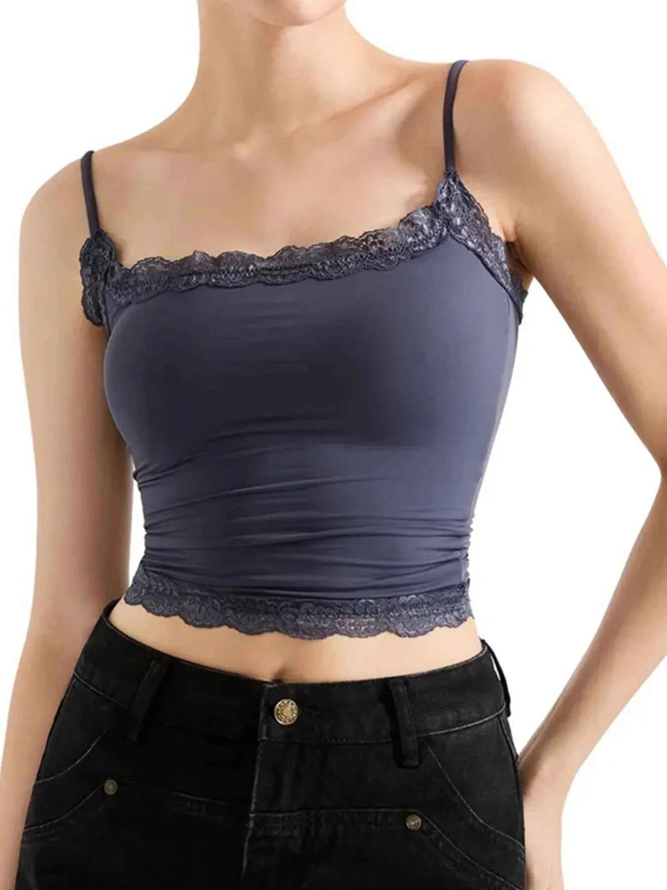 Lace Trim Cami Top Gray Blue 9f1a52d0-9cfc-4243-bc4f-f0b587344497-Max-Origin