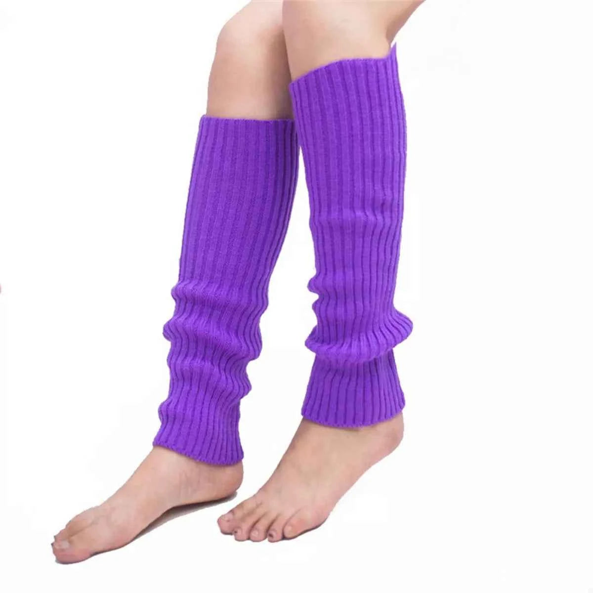 Ribbed Knit Leg Warmers Purple One Size 9f1c4980-e16a-4d29-a128-17b2adcf99ed-Max-Origin
