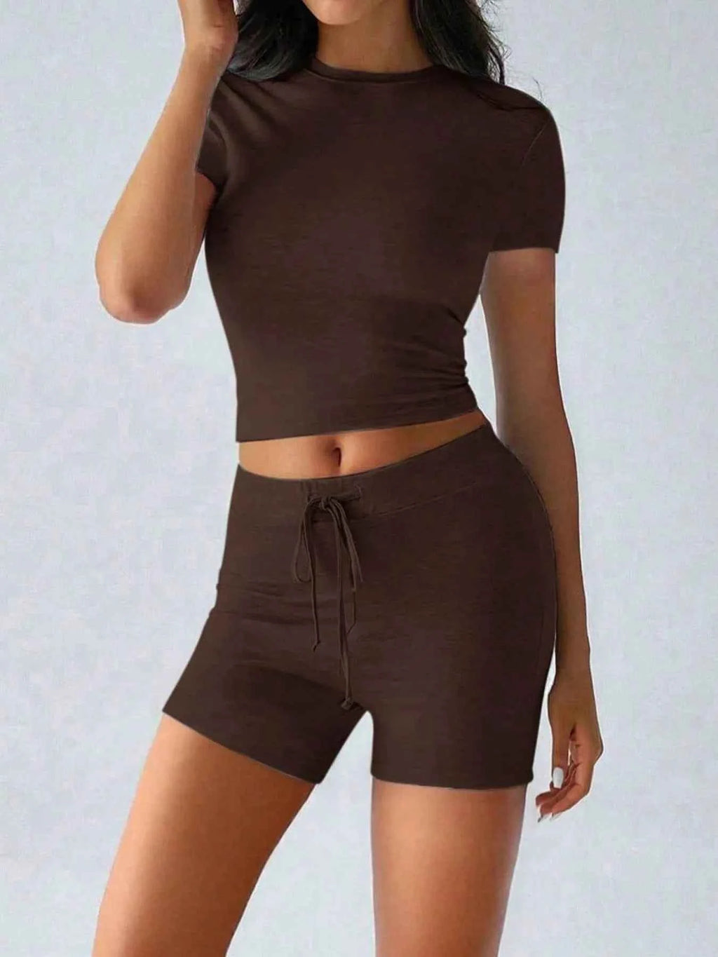 Round Neck Short Sleeve Top and Shorts Set 9f21f7be-6e65-49d4-8b87-fc8b0a59a7e4-Max-Origin