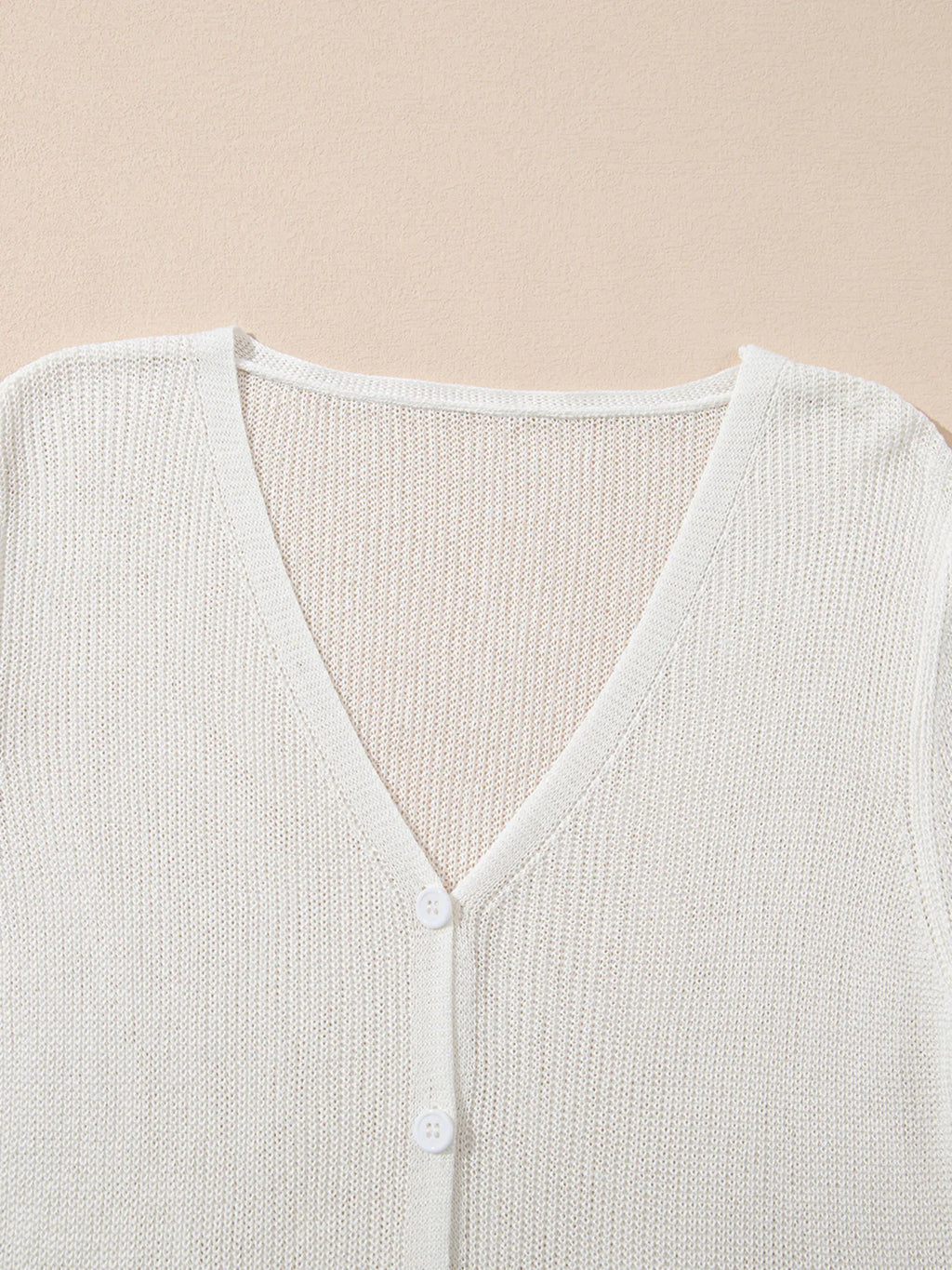 Lightweight V Neck Button Front Bell Sleeve Cardigan 9f2468e4ec6449b0b151d4facf687117-Max-Origin