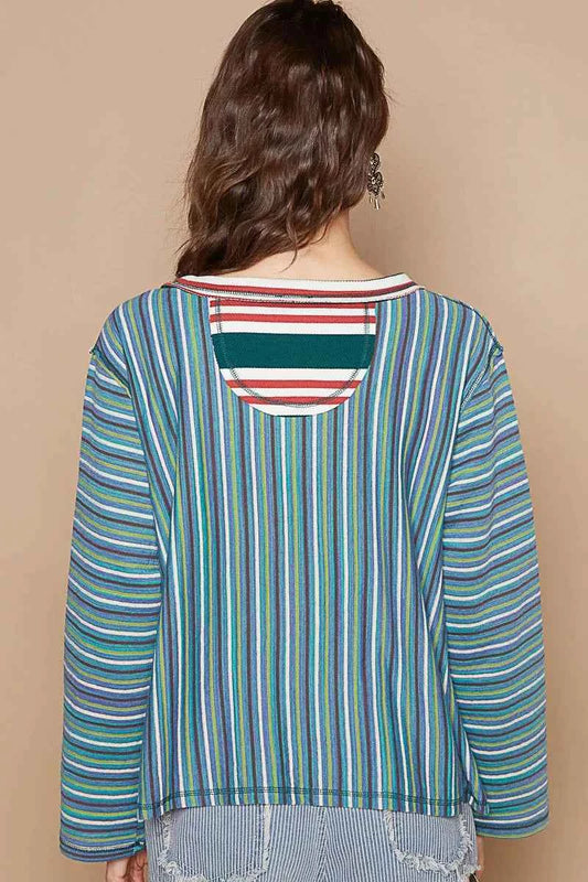 Color Block Striped Round Neck Long Sleeve T-Shirt 9f28d56e-7c20-4d87-bd0a-09e5d5a3bfb0-Max-Origin