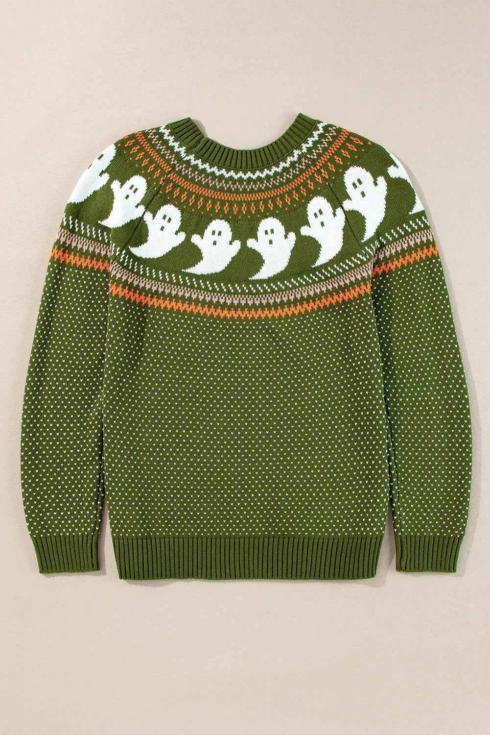 Ghost Round Neck Long Sleeve Sweater 9f302cf6-216f-45c2-ad9d-79abafd6b75c-Max
