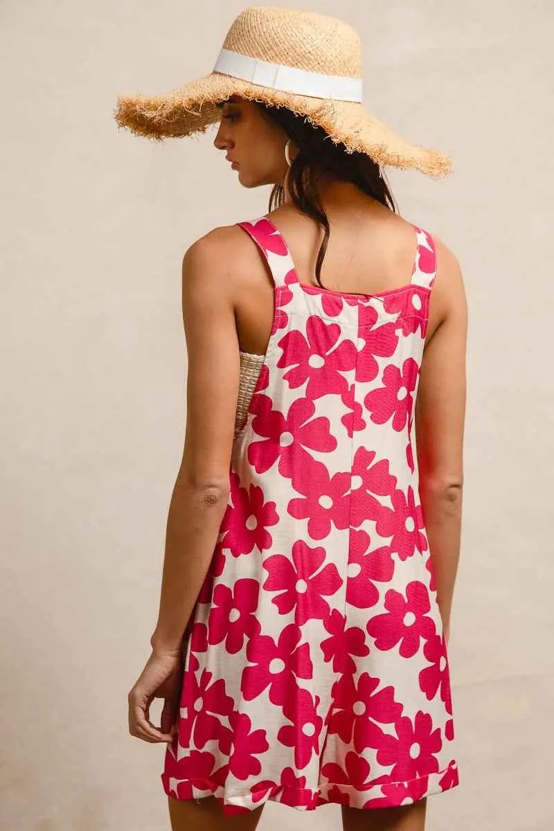 BiBi Floral Prints Tuck Detail Short Overall With Pockets 9f32492f568b4a9289a29801252f3707-Max-Origin