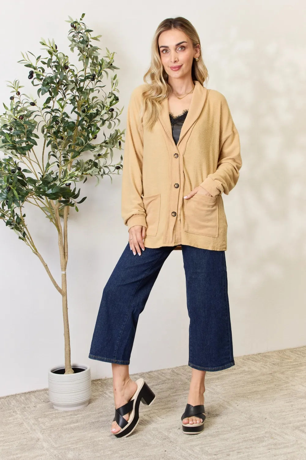 Heimish Full Size Button Up Long Sleeve Cardigan 9f5aca40b8344eb5b724e27b704aef29-Max