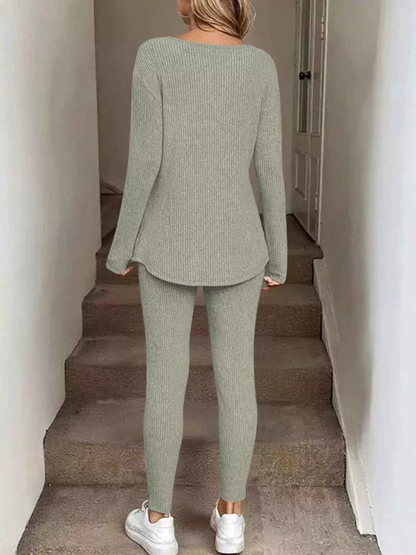 Ribbed Knit Long Sleeve Top and Pants Set 9f61b185c2a34e88817af719c3ed87e1-Max-Origin