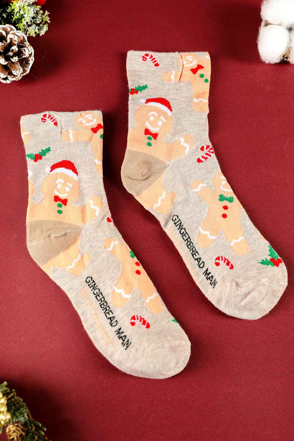Parchment Christmas Gingerbread Man Socks 9f626bc53fc9951f