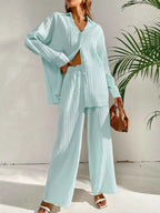 Long Sleeve Shirt & Wide Leg Pants Set 9f63d57a-eec2-4f9f-8296-578b1d6df191-Max-Origin