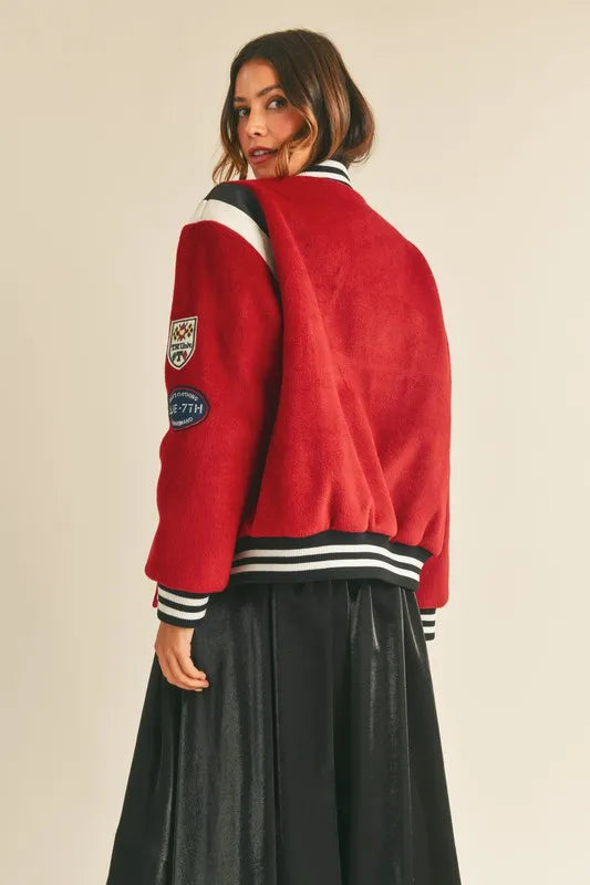 MABLE M Bomber Varsity Jacket with Patch Detail 9f6a4ac5790249098182d259eb076fbf-Max-Origin
