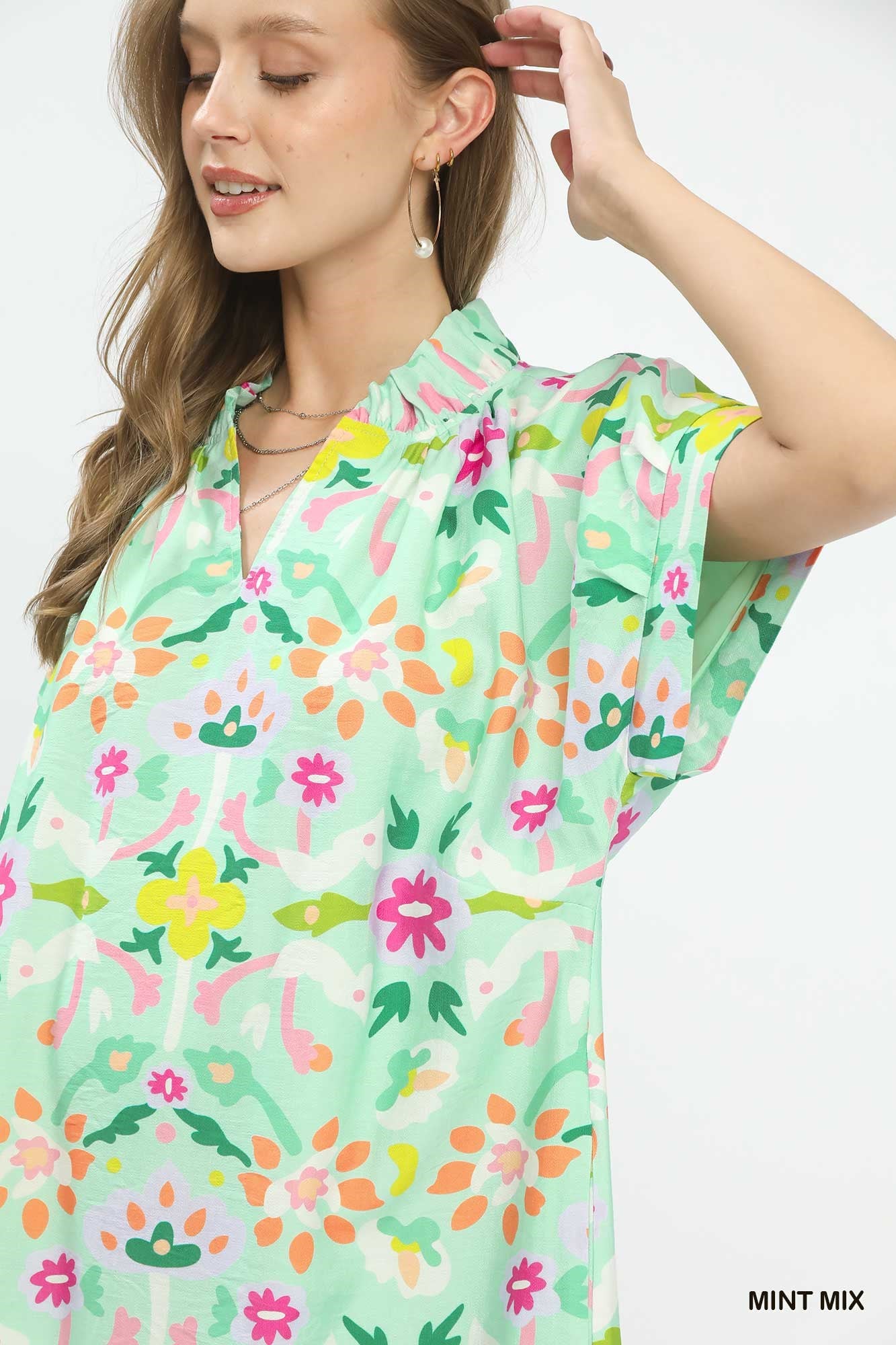 Umgee Abstract Floral Shift Dress 9f7f0752-88c3-4eac-9cbe-9c37504ebdbf-Max