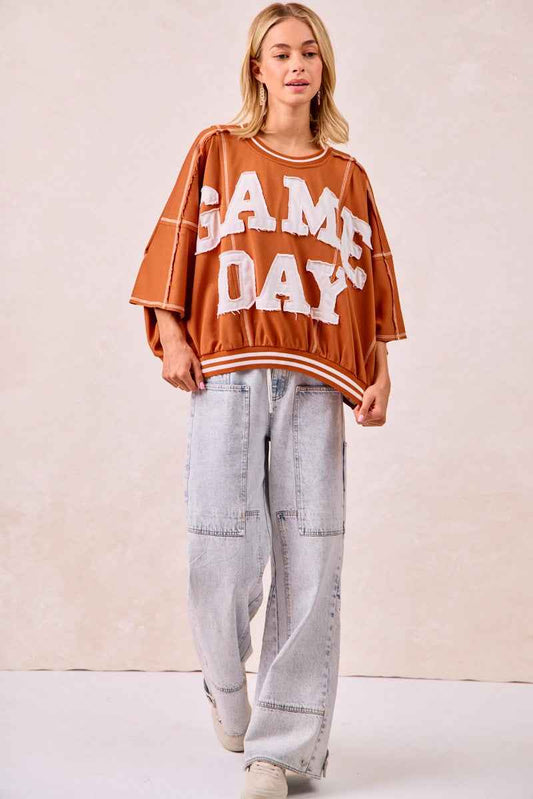 Gameday Patchwork Stitch Detail French Terry Top 9f8a2f5b36ee453b87bd455cf6a69340-Max