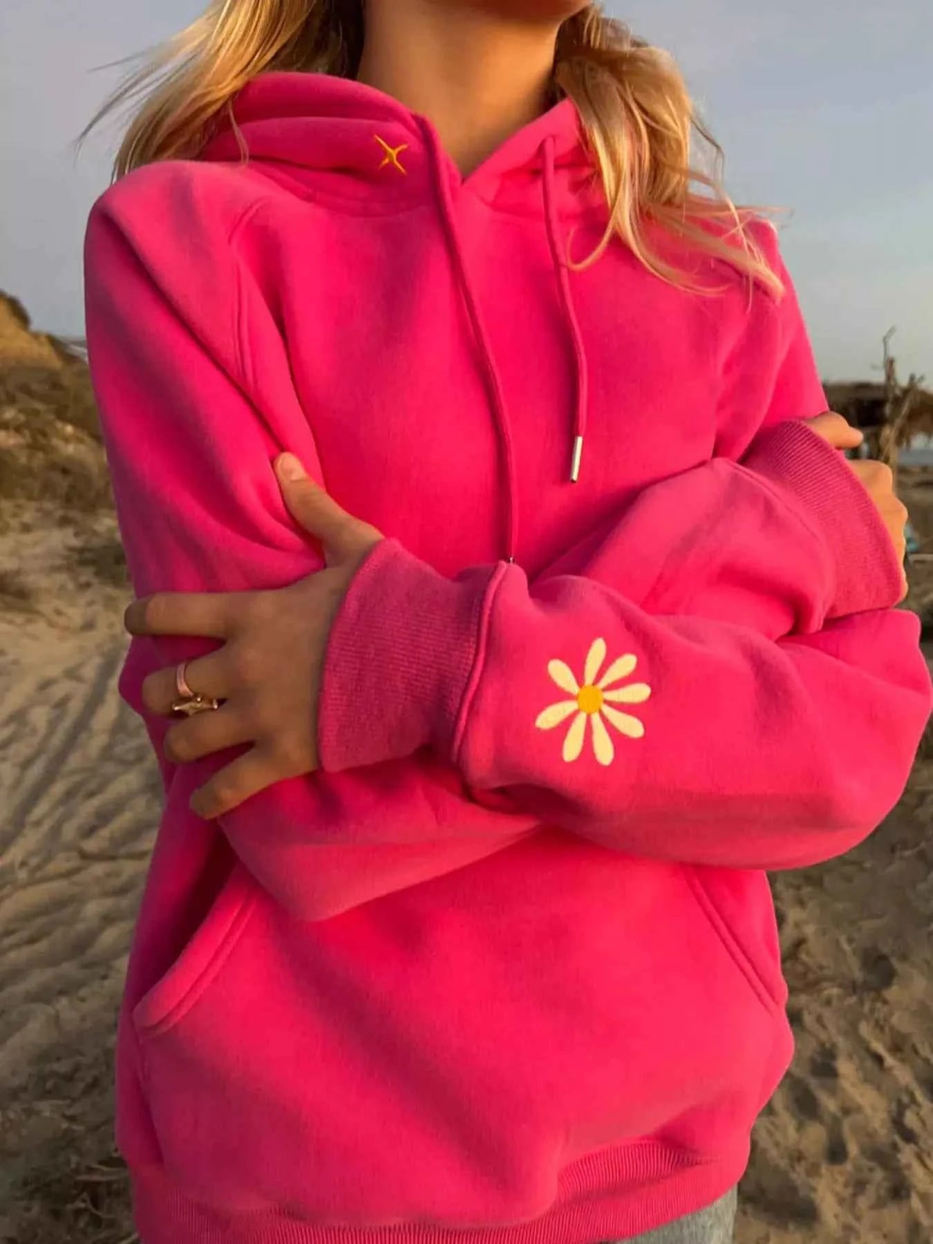 Sunrise Graphic Drawstring Hoodie Fuchsia Pink 9f997b75-067f-460d-9333-913491b9a3a5-Max-Origin
