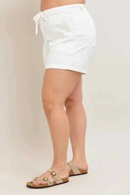 Plus Size High Waist Cuff Denim Shorts 9f9c310b151048fdab21c7593da17128-Max-Origin