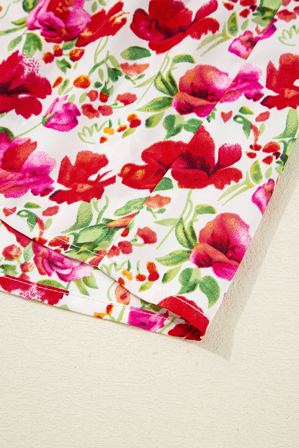 Red Floral Puff Sleeve Tiered Ric Rac Pocketed Mini Dress 9fa8fd14b9d52fb1