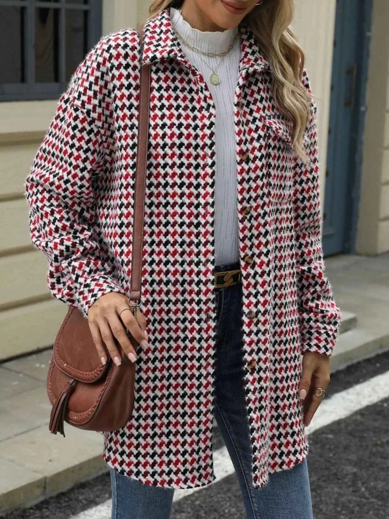 Houndstooth Button Up Long Sleeve Coat 9fbb19e4-1655-4bf1-a723-30de05f70ac3-Max-Origin