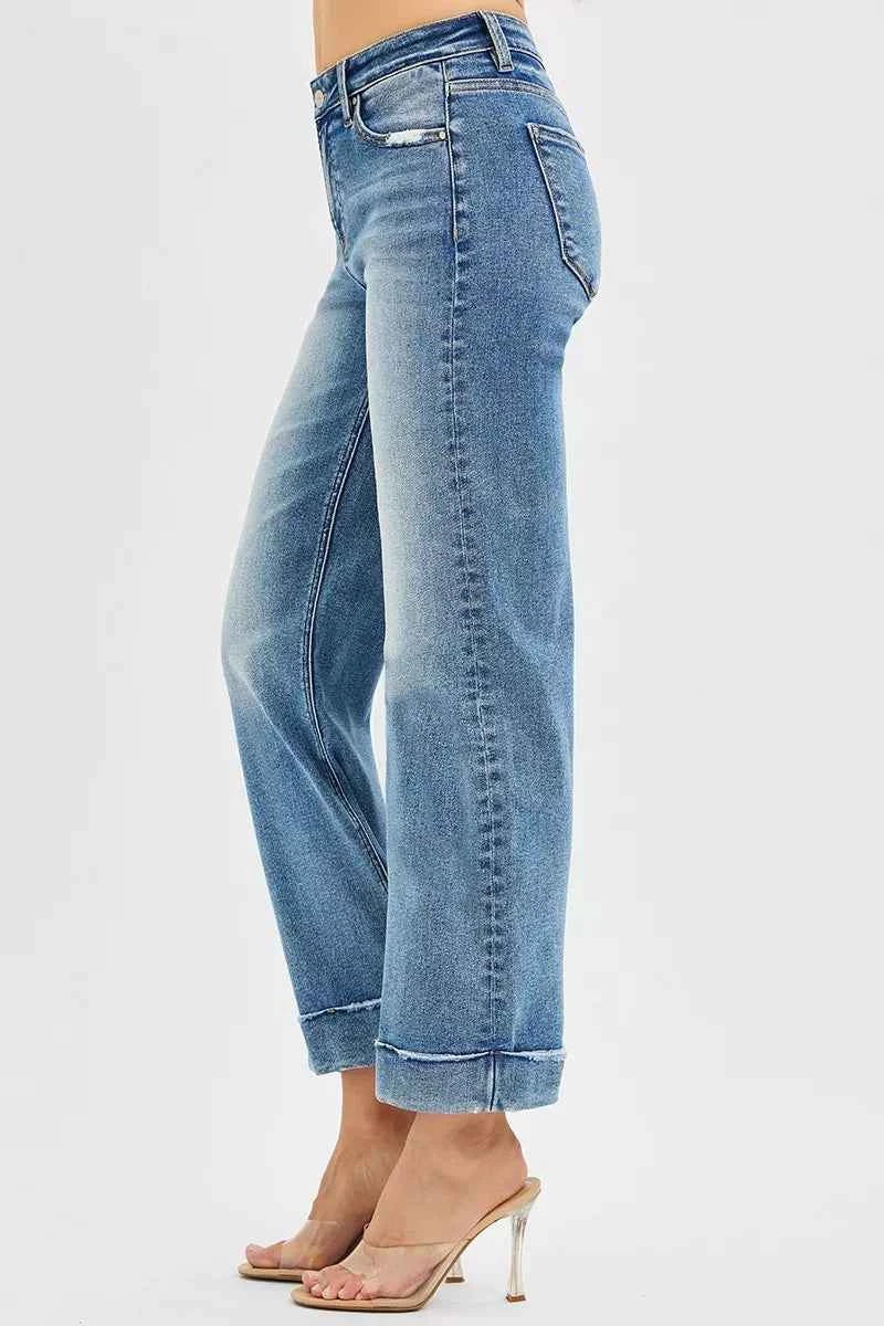 RISEN Full Size Mid Rise Crop Straight Jeans with Taylor Cuffed Plus Size 9fbd55a0929743579f168ce4416af56e-Max-Origin