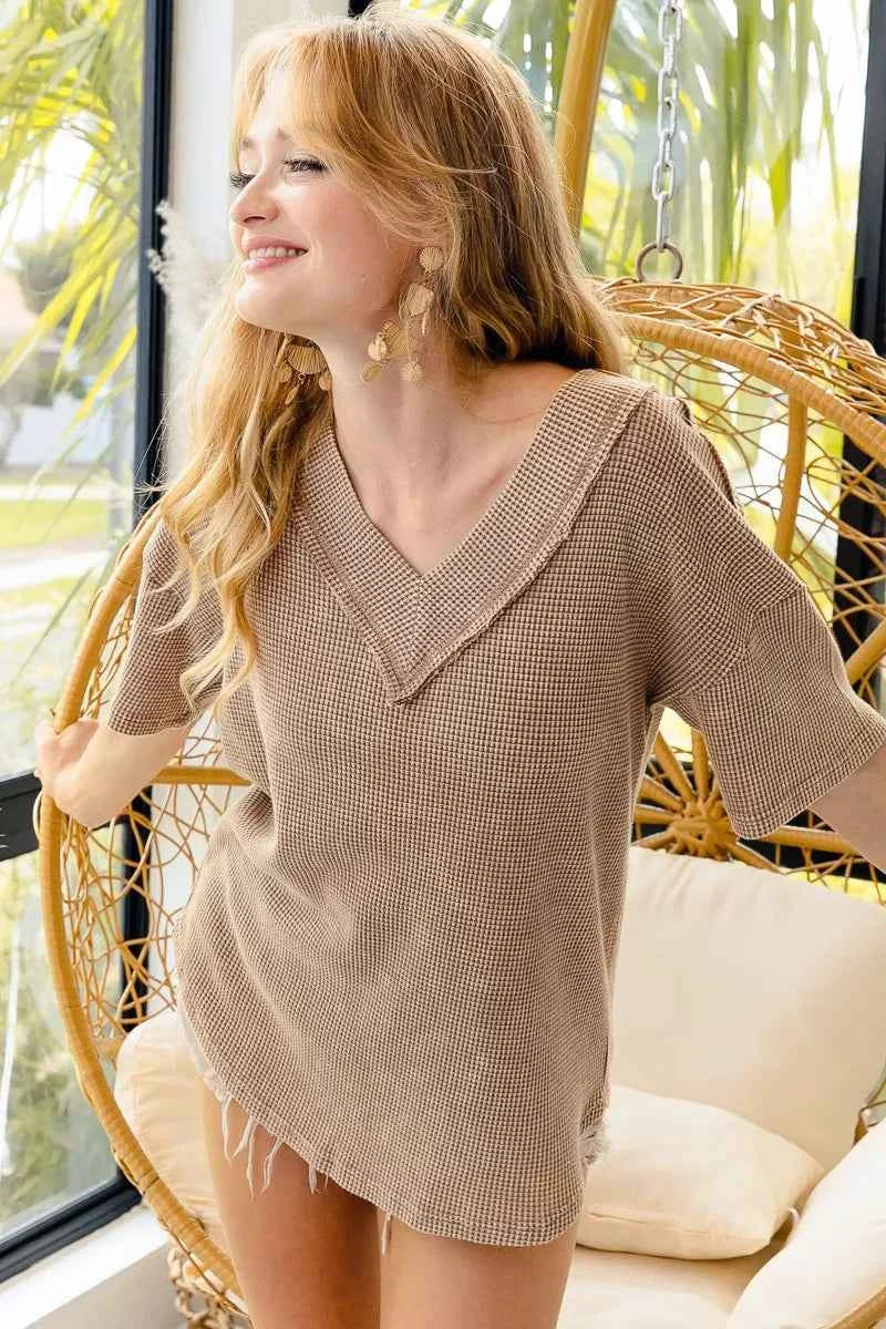 BiBi Mineral Washed V-Neck Cut Edge Detail Top 9fbeb391-9ef7-4a00-9418-f6ef57359584-Max-Origin