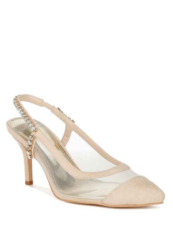 Yaga Stiletto Heel Slingback Sandals Beige 9fcf0725-f653-423d-b1f4-3bee2af2b75c