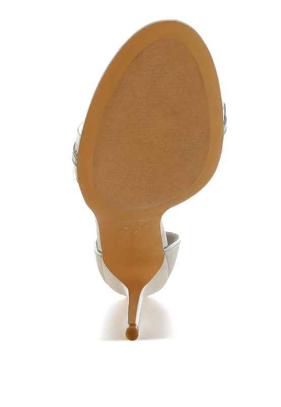 Traben Rhinestones Chain Metallic Stiletto Sandals 9fcffd32-2242-4b14-a271-5aa192817f5d