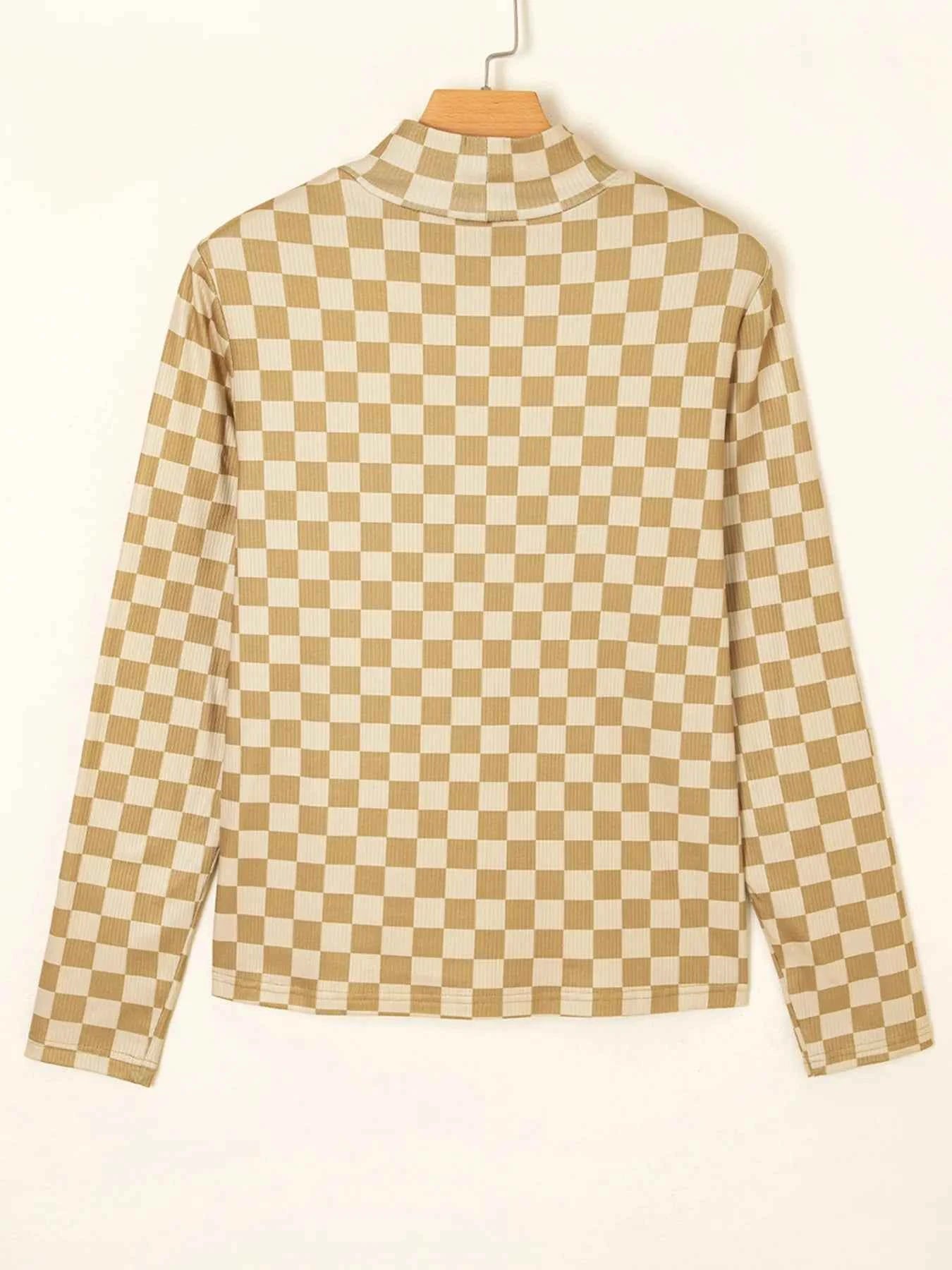 Check Pattern Turtleneck Slim Long Sleeve Tee 9fd446cb991040178067072532b04671-Max-Origin