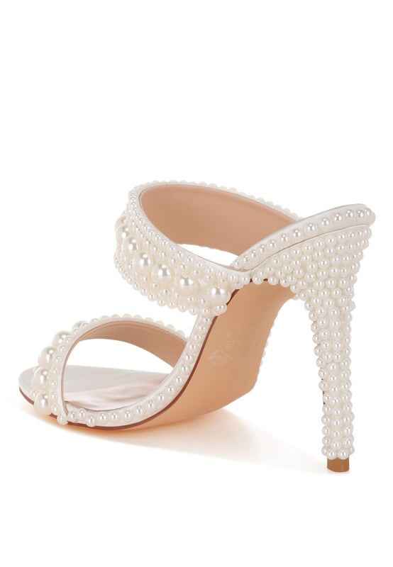 Ambrin Pearl Embellished Slip On Stiletto Heels 9fe2bb1d-0ef7-4160-8159-3f96171d74f8