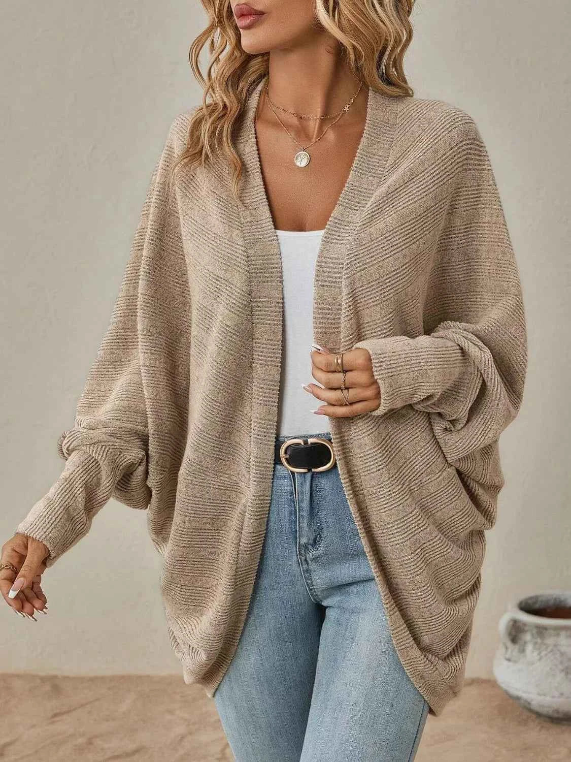 Casual Knit Open Front Cardigan 9fe2fc49-6229-49d4-861a-2b4090b764d9-Max-Origin