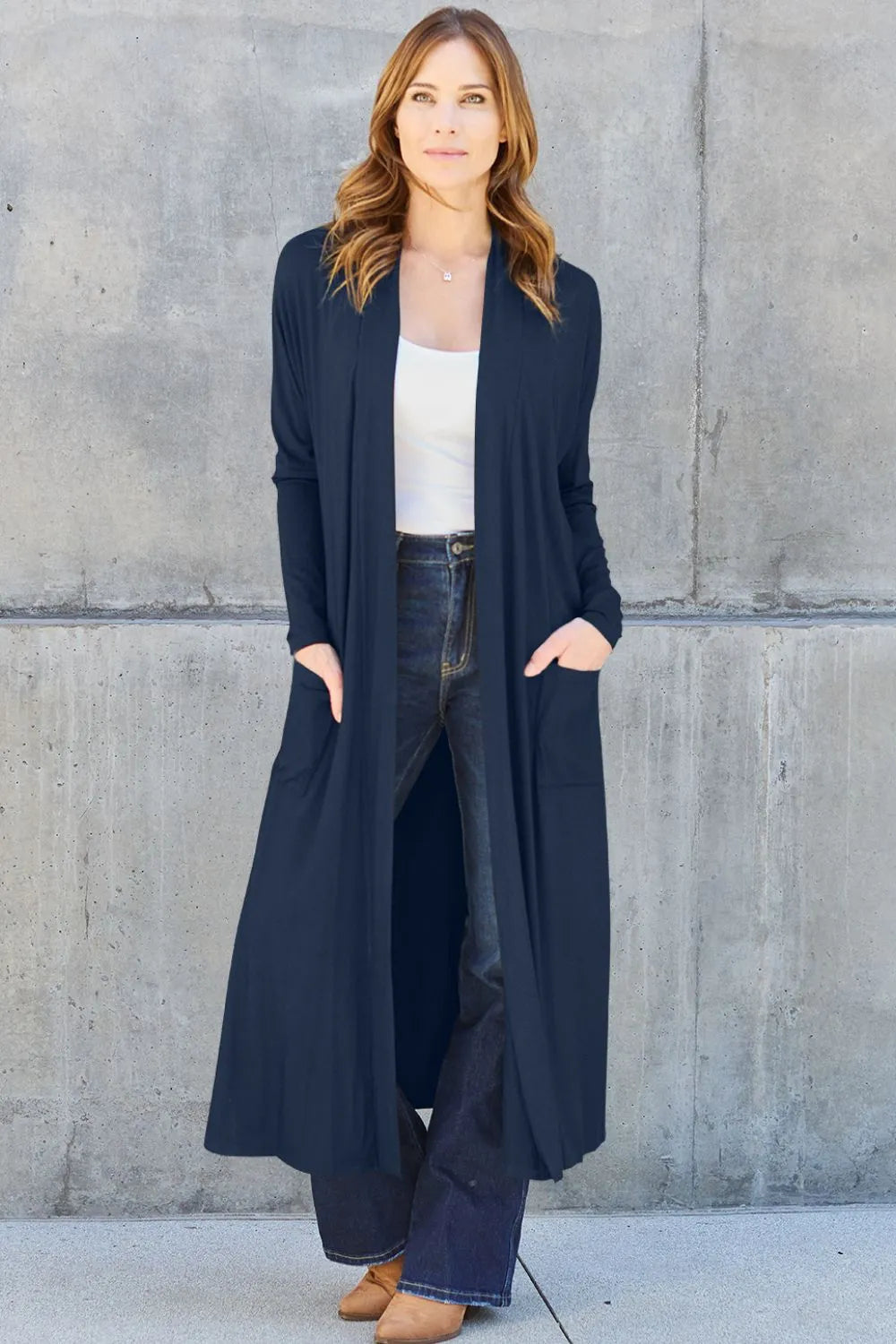 Basic Bae Full Size Open Front Long Sleeve Cover Up Dark Blue 9ff1c29b-19d2-4c08-8d7e-f7feb50d82c1-Max
