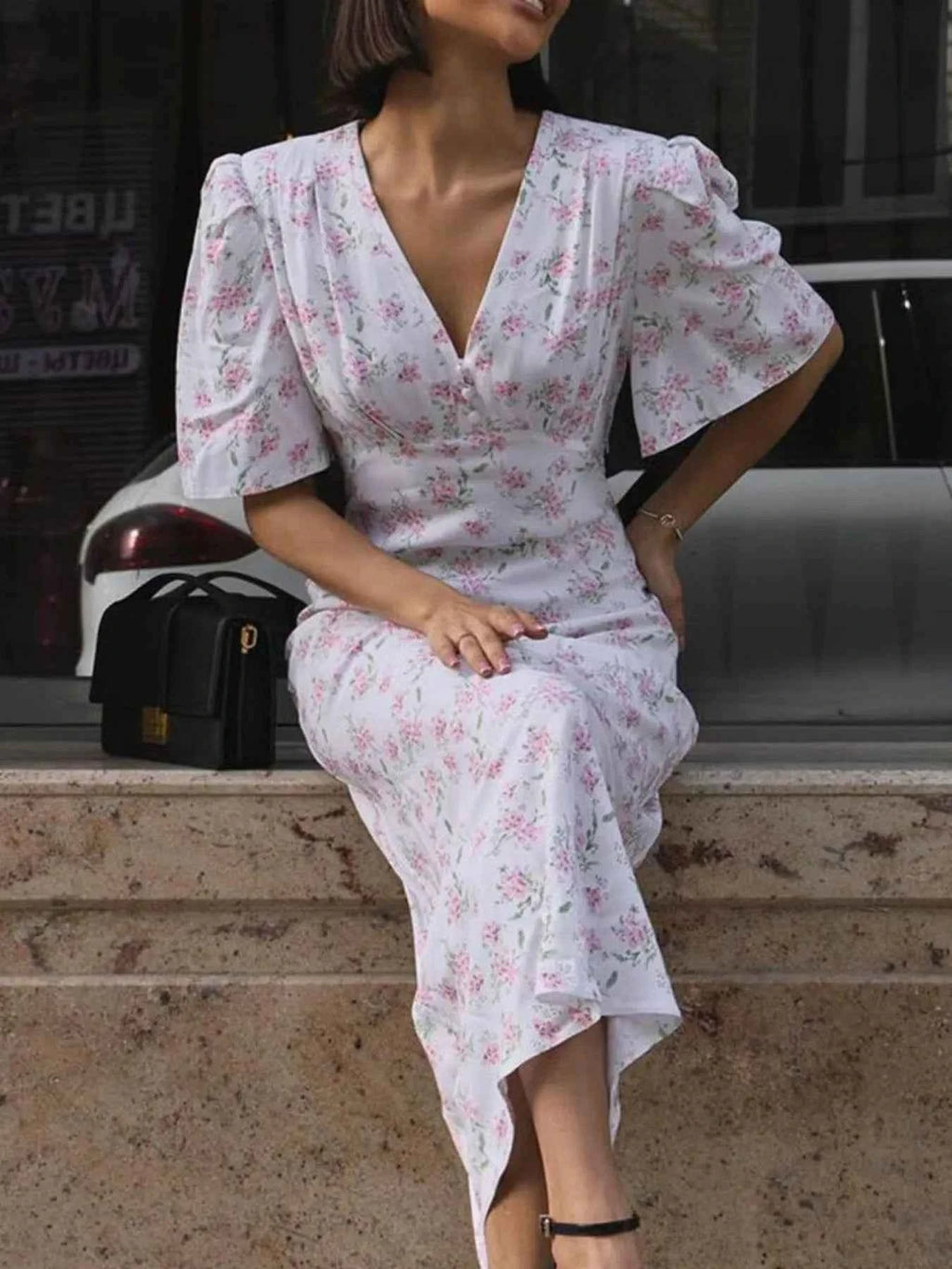 Floral Print Short Sleeve Dress 9ff7a2ca-a504-409f-80ec-3a13ae834940-Max-Origin