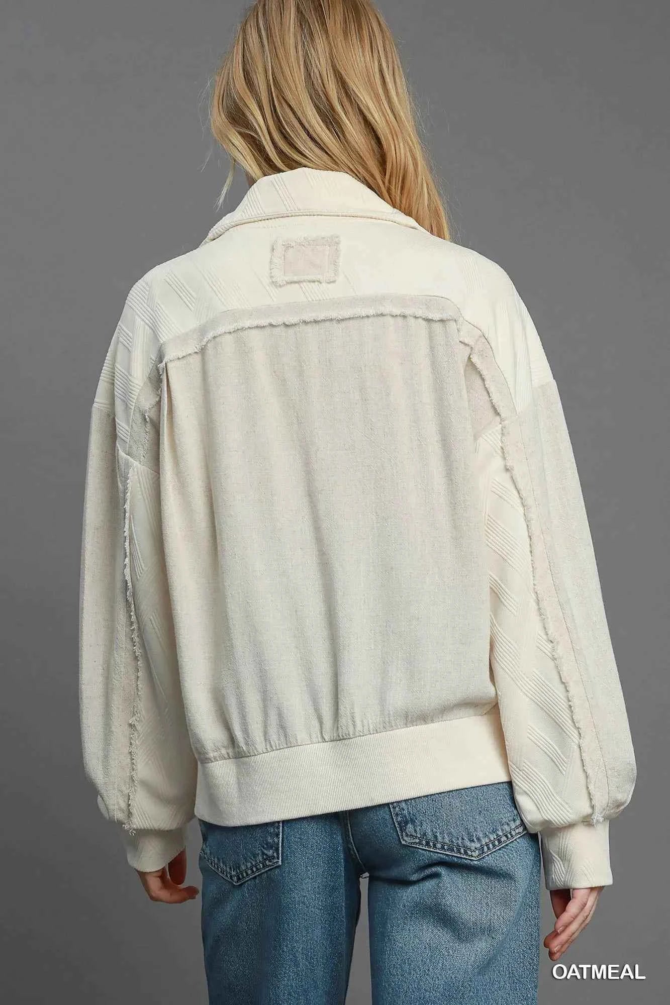 Umgee Two-Way Jacquard Zip-Up Jacket 9ffa61a8-1aa5-45b2-be3c-a2515cc780d0-Max-Origin