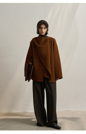 Wool Shawl-Collar Coat A6C0C9B23A780D2DBCDCE68015ADF990