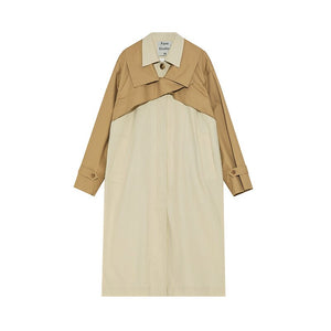 Contrast Panel Trench Coat Beige A8CF2EA2CC175A7F0DD430804E53253B