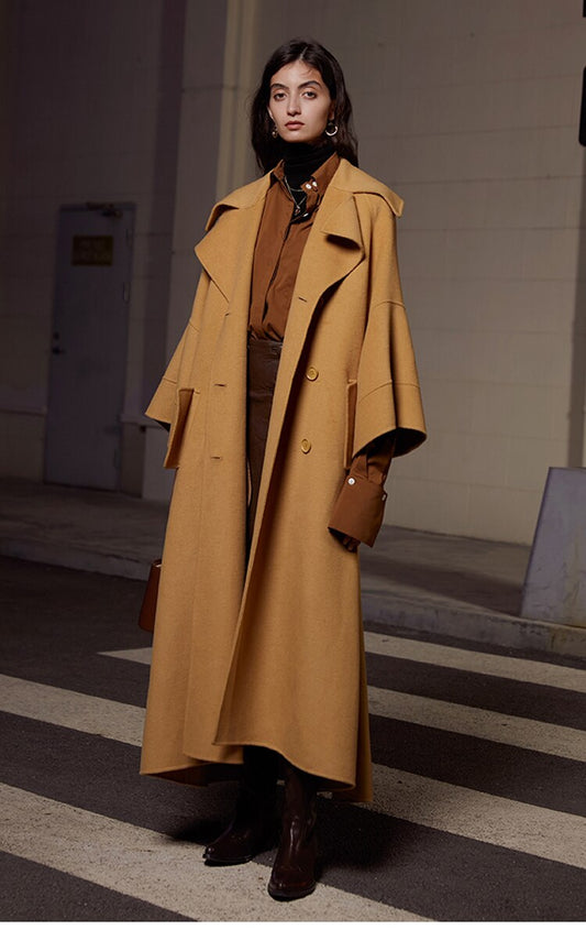 Women's Double-Sided Wool Coat | Gardenia Yellow