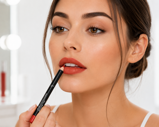 Lip Liner - Deep Coral Applyingliplinerinsoftlight