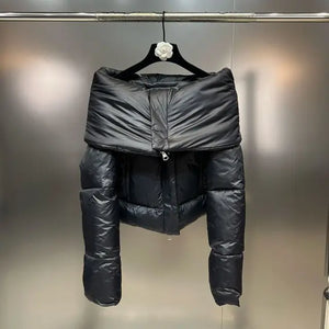 Straight-Shoulder Padded Jacket Black B828A02539FFA1D5A4D1842AB87C49B9